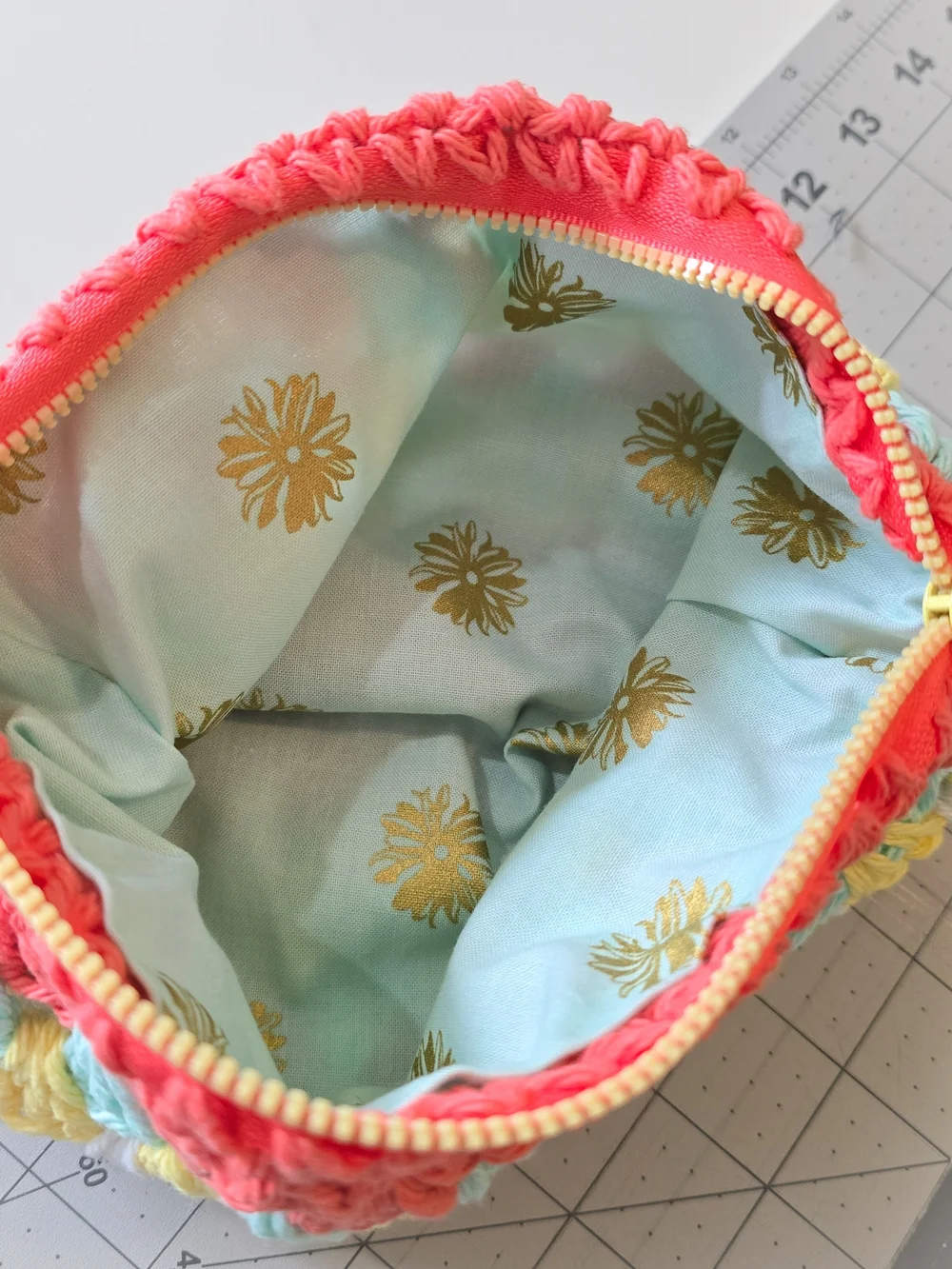 Handmade Crocheted Cotton Zipper Pouch